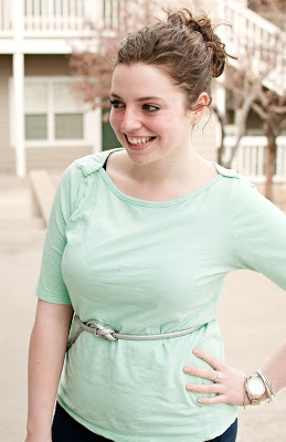 Mint and blue dress