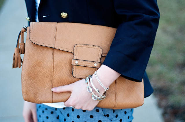 Blazer and polka dot pants