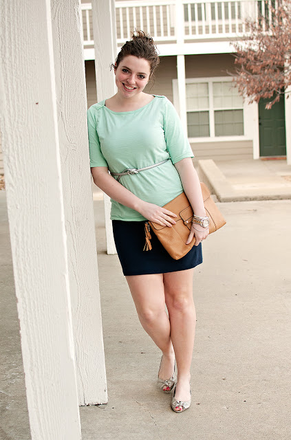 Mint and blue dress