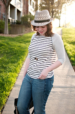 World Market Fedora with striped top