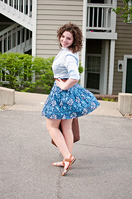 Gingham with Printed Skirt