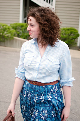 Gingham with Printed Skirt