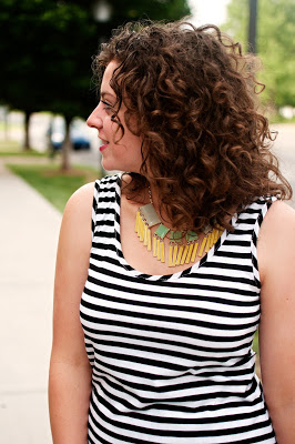 Striped Maxi Dress and Statement Necklace