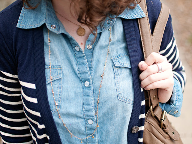 Chambray and Cardigan Outfit
