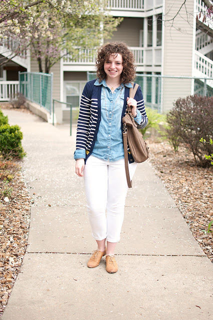 Chambray and Cardigan Outfit