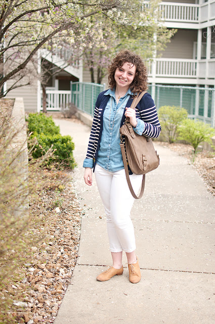 Chambray and Cardigan Outfit
