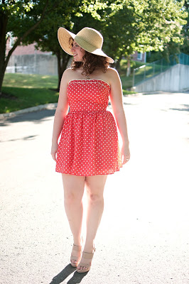 Pink Polka Dot Dress with Straw Hat