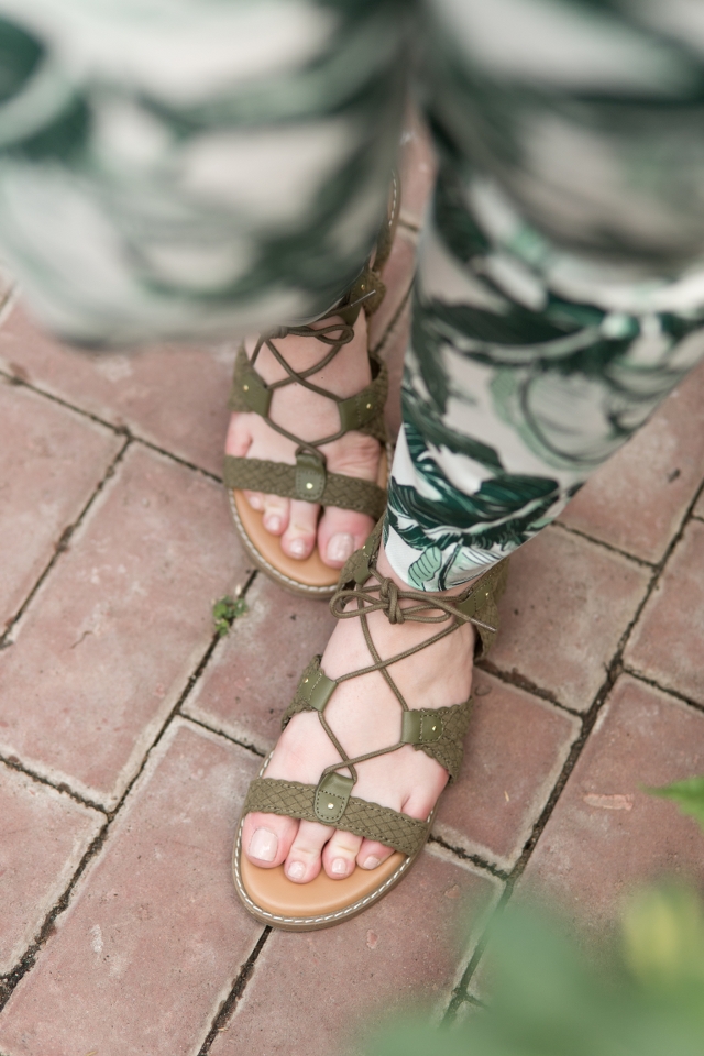 Old Navy Lace-Up Green Sandals | theadoredlife.com