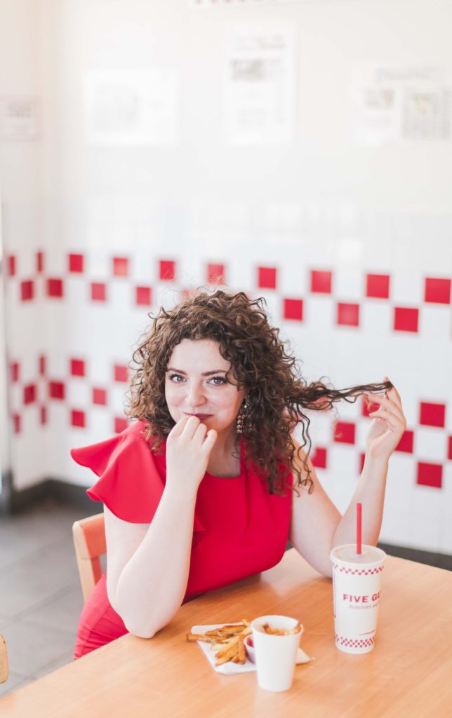 Milly red dress meetings fast food in this fun blog post! | theadoredlife.com