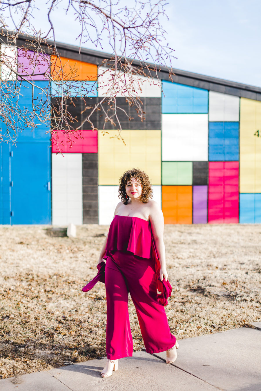 Halston Heritage pink jumpsuit | The Adored Life a Wichita Blog